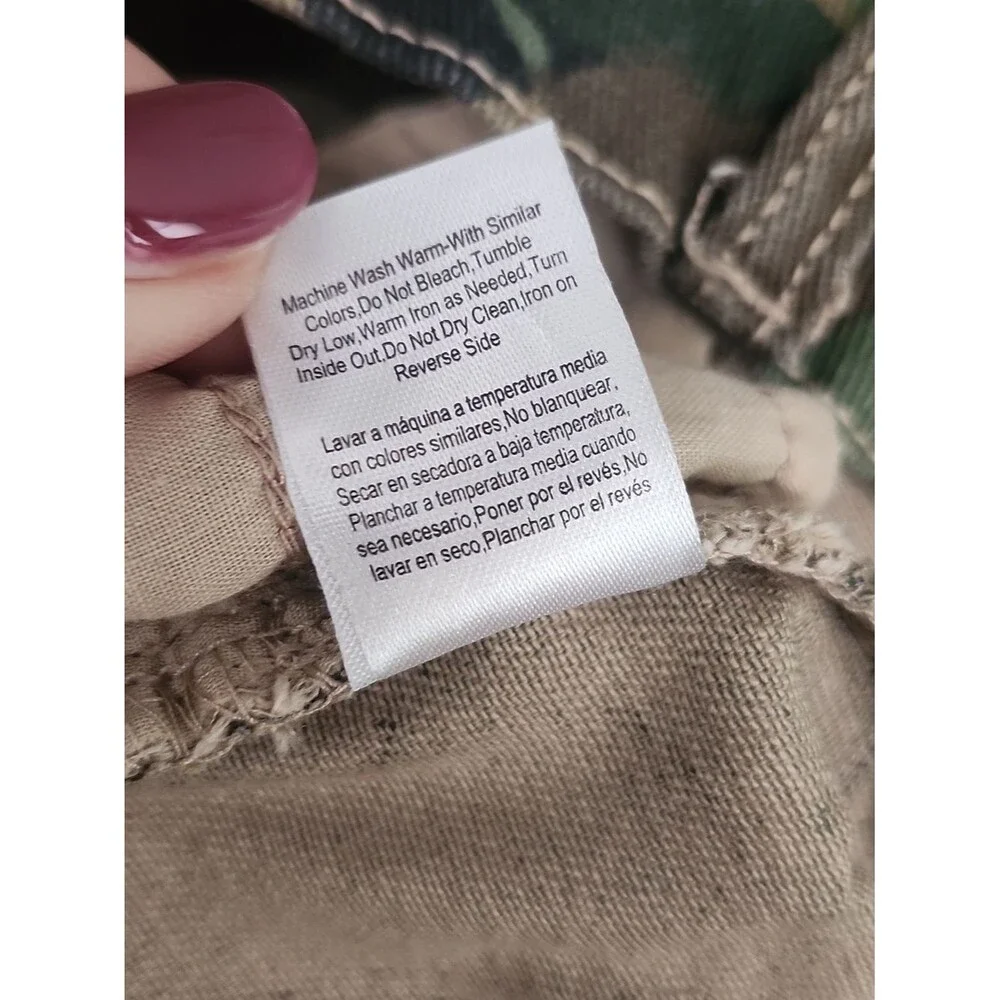VENUS (Jeans & Polo) Denim Shorts, Cut Offs, Camo Camouflage, Raw Hem, 2